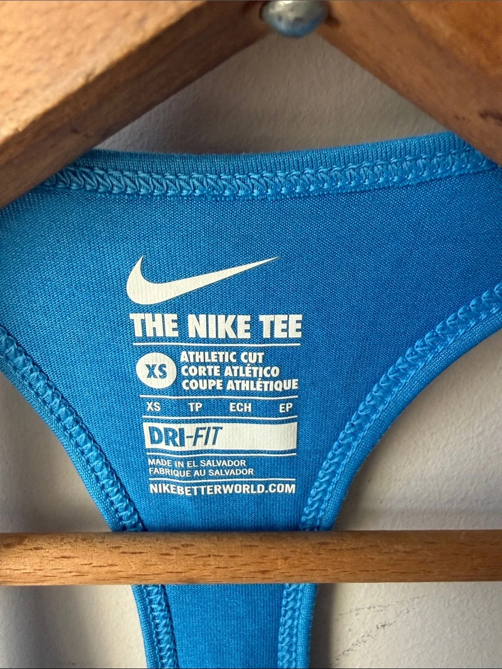 Nike Dri-FIT The Nike Tee Racerback Tank Top Blue White Logo Athletic Gym